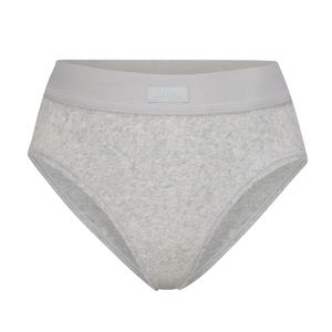 NWT SKIMS COTTON RIB MID RISE BRIEF | LIGHT HEATHER  S